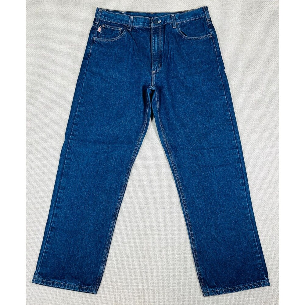 Carhartt FR Jeans Men's 38x32 Flame Resistant Relaxed Fit Blue Denim FRB100-DNM